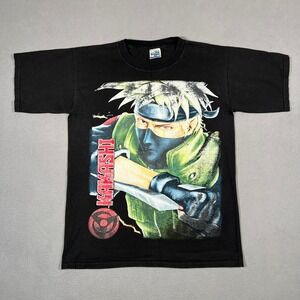 Kakashi Naruto Anime‎ T Shirt Mens M Black Manga Graphic Tee Mexico Boot Thessh